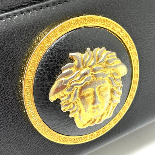 Gianni Versace Handbag leather black Shoulder Medusa Women(Unisex) Used Authentic