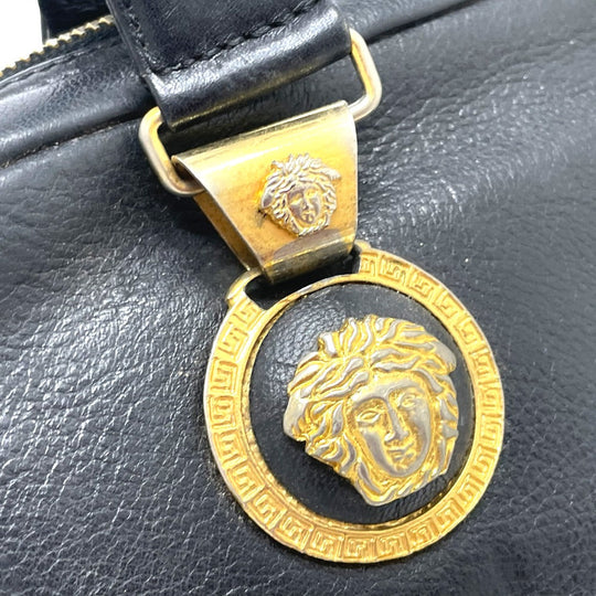 Gianni Versace Handbag leather black Shoulder Medusa Women(Unisex) Used Authentic