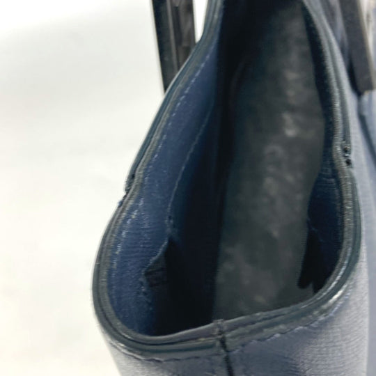VERSACE Tote Bag leather Navy Medusa logo mens Used Authentic
