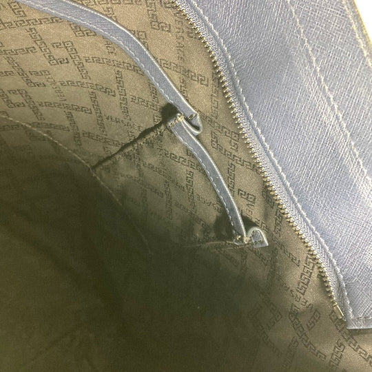 VERSACE Tote Bag leather Navy Medusa logo mens Used Authentic