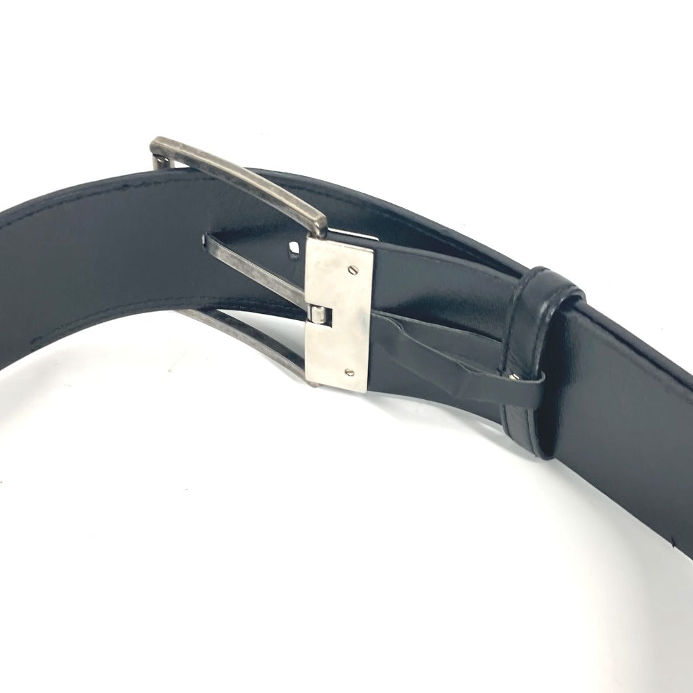 VERSACE Waist bag leather black logo belt bag mens(Unisex) 80 Used Authentic