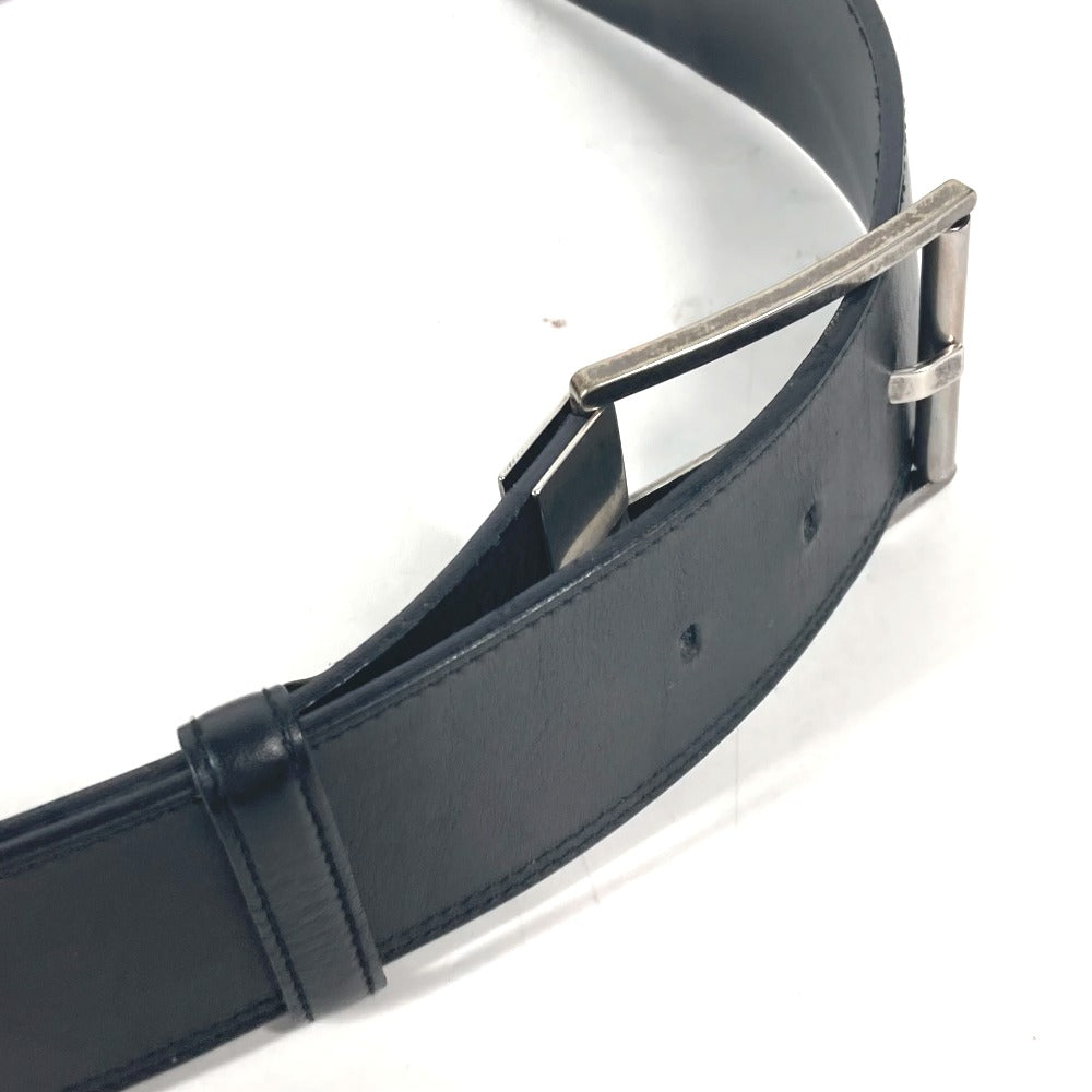 VERSACE Waist bag leather black logo belt bag mens(Unisex) 80 Used Authentic