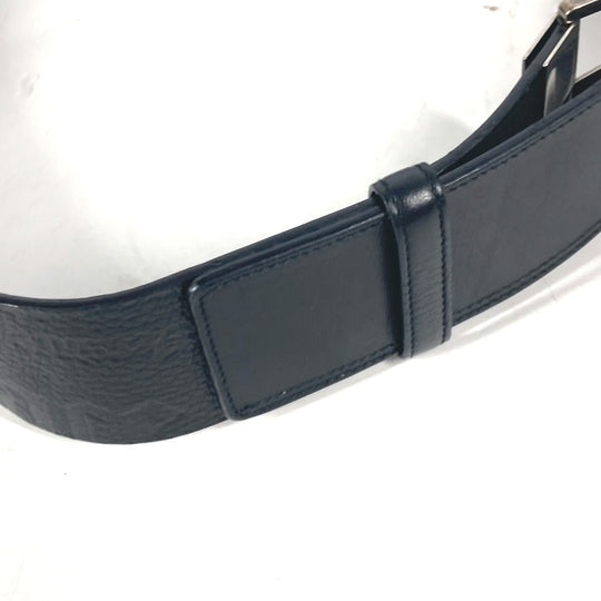 VERSACE Waist bag leather black logo belt bag mens(Unisex) 80 Used Authentic