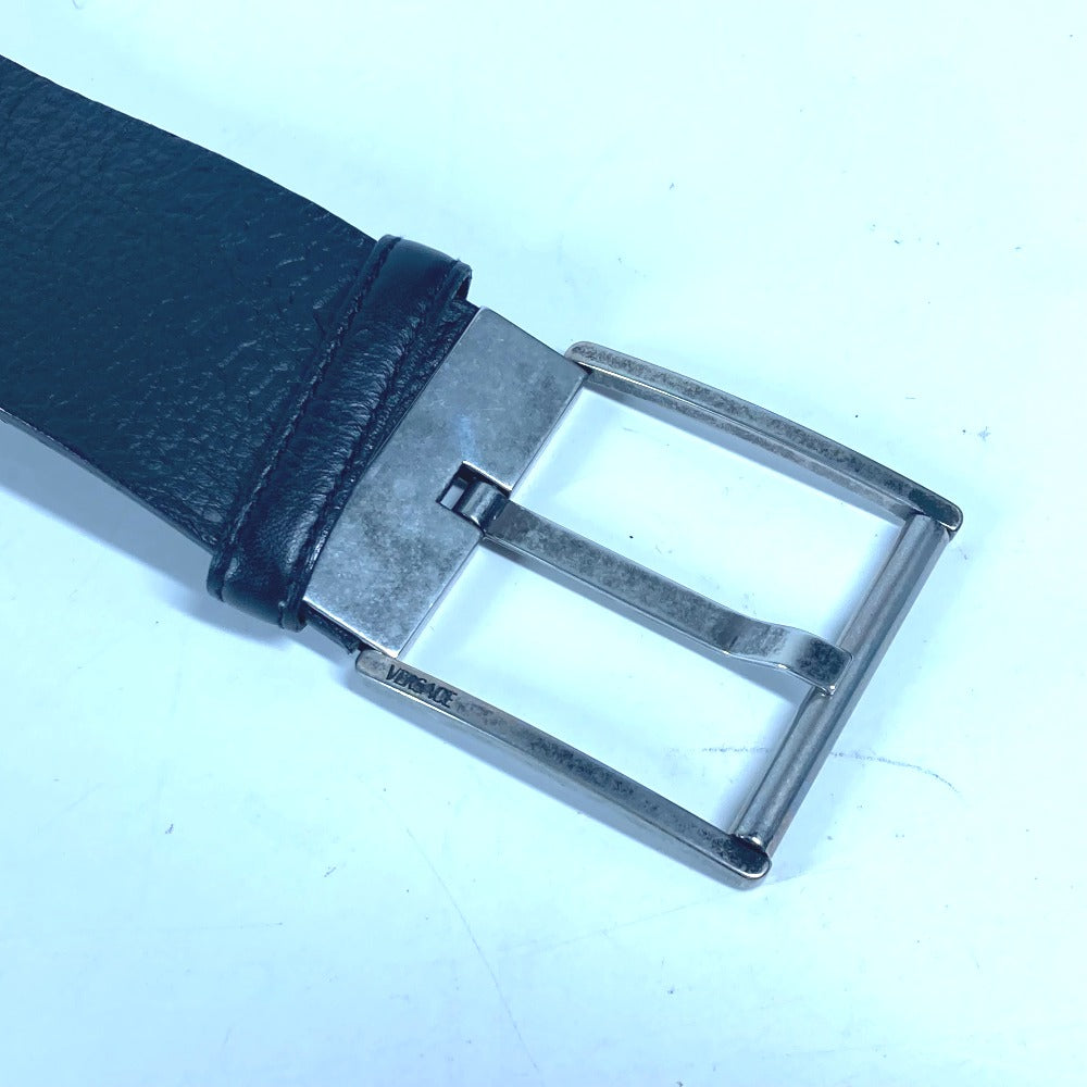 VERSACE Waist bag leather black logo belt bag mens(Unisex) 80 Used Authentic
