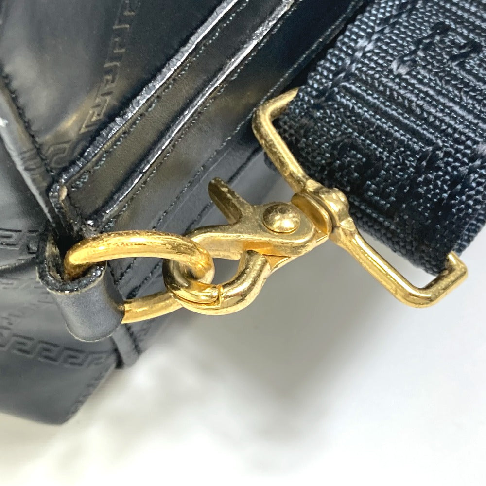 VERSACE Boston Duffel bag rubber black Weekend bag Sunburst Quilting
