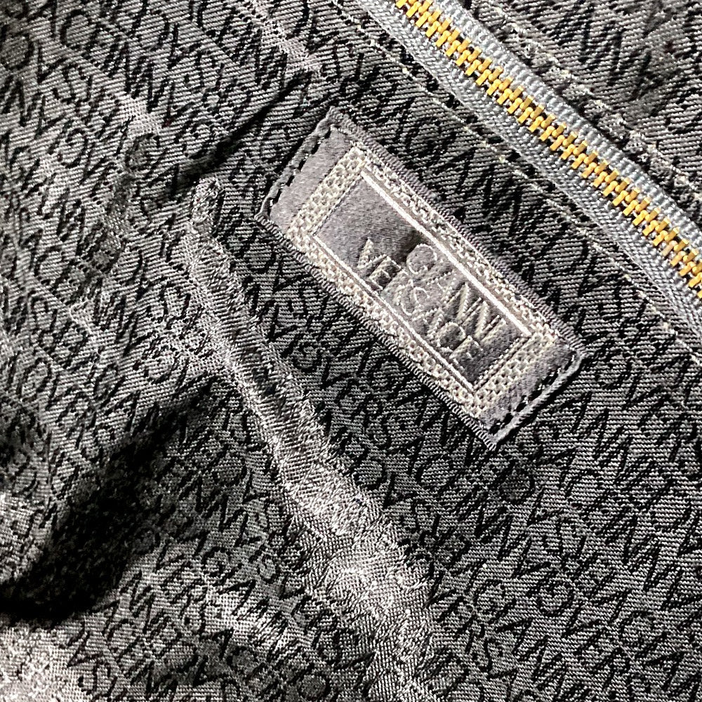 VERSACE Boston Duffel bag rubber black Weekend bag Sunburst Quilting