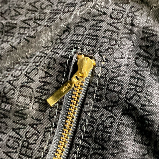 VERSACE Boston Duffel bag rubber black Weekend bag Sunburst Quilting