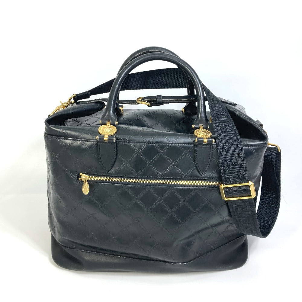 VERSACE Boston Duffel bag rubber black Weekend bag Sunburst Quilting
