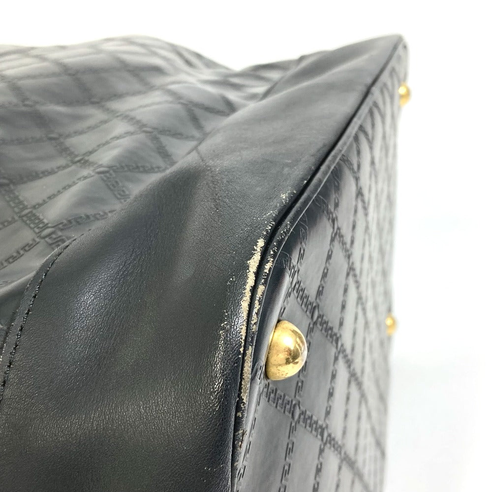 VERSACE Boston Duffel bag rubber black Weekend bag Sunburst Quilting