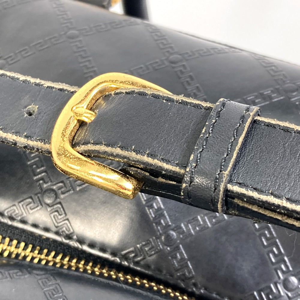 VERSACE Boston Duffel bag rubber black Weekend bag Sunburst Quilting