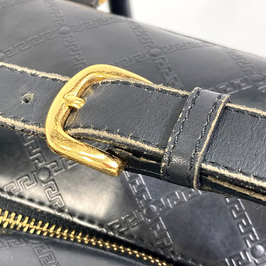 VERSACE Boston Duffel bag rubber black Weekend bag Sunburst Quilting