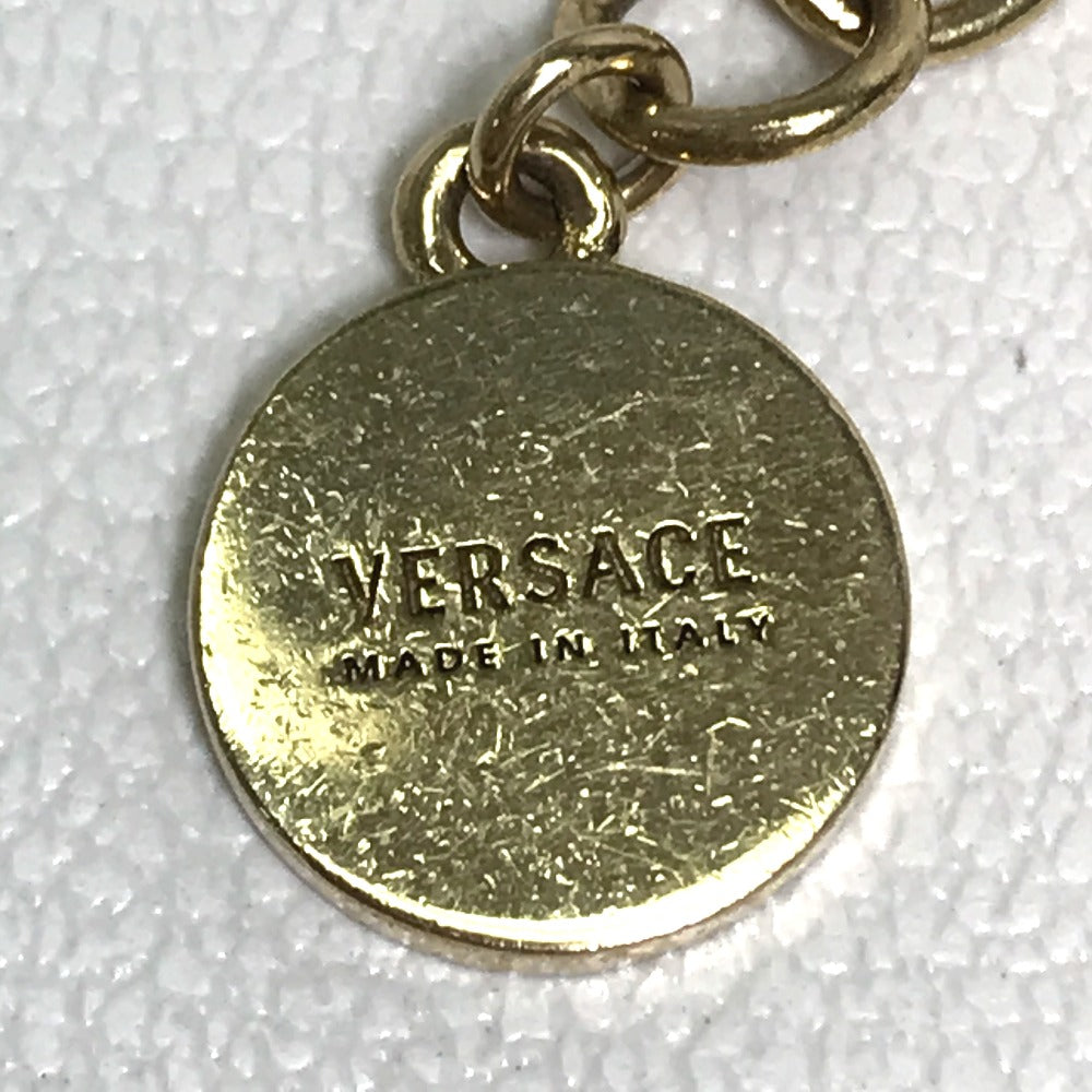 VERSACE bracelet Leather, Metal pink Medusa Women Used Authentic