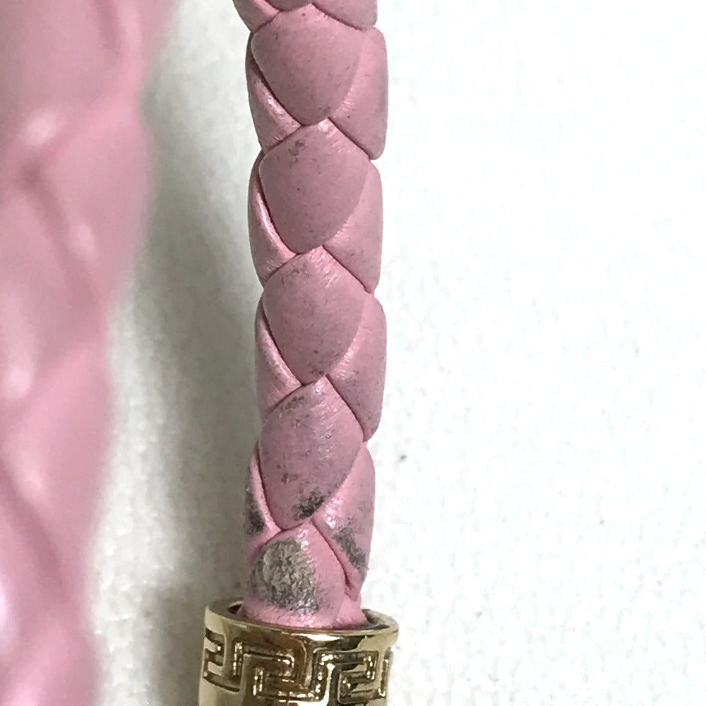 VERSACE bracelet Leather, Metal pink Medusa Women Used Authentic