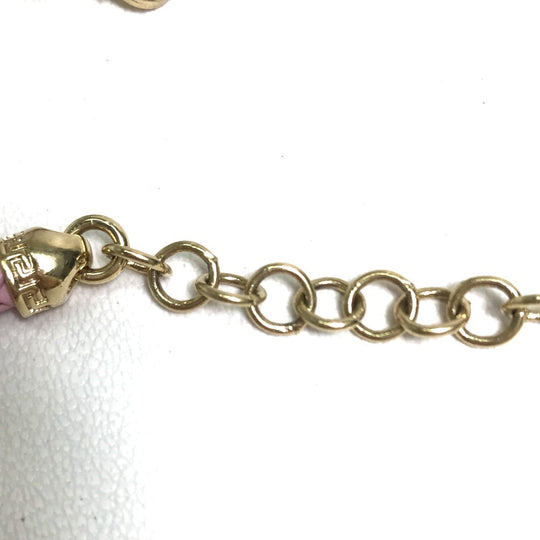 VERSACE bracelet Leather, Metal pink Medusa Women Used Authentic
