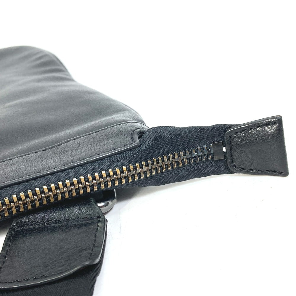 VERSACE Shoulder Bag leather black Crossbody Medusa mens Used Authentic