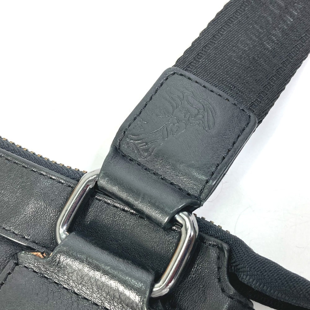 VERSACE Shoulder Bag leather black Crossbody Medusa mens Used Authentic