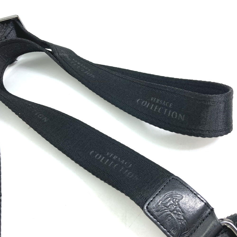 VERSACE Shoulder Bag leather black Crossbody Medusa mens Used Authentic