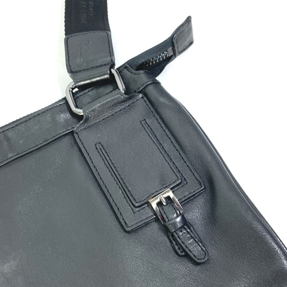 VERSACE Shoulder Bag leather black Crossbody Medusa mens Used Authentic