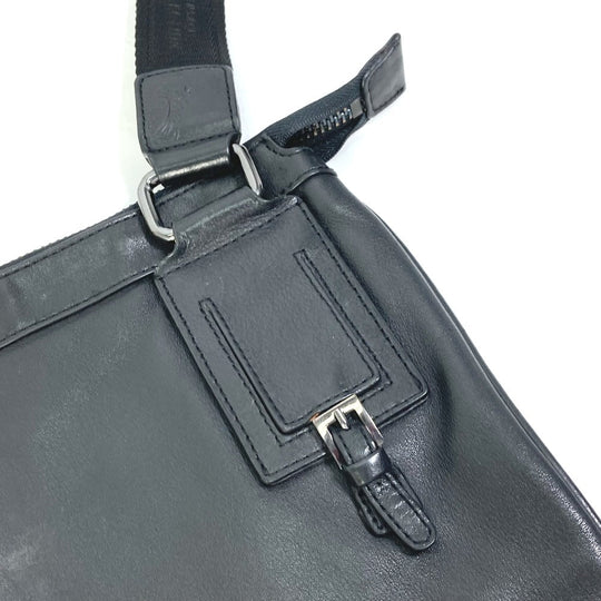 VERSACE Shoulder Bag leather black Crossbody Medusa mens Used Authentic