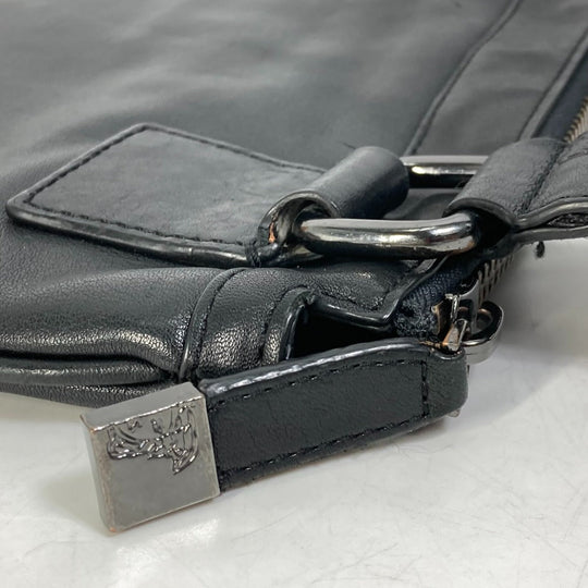 VERSACE Shoulder Bag leather black Crossbody Medusa mens Used Authentic