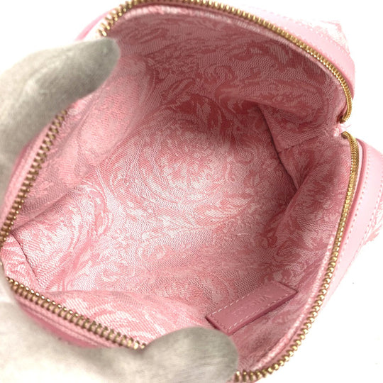 VERSACE Pouch canvas pink logo Women Used Authentic