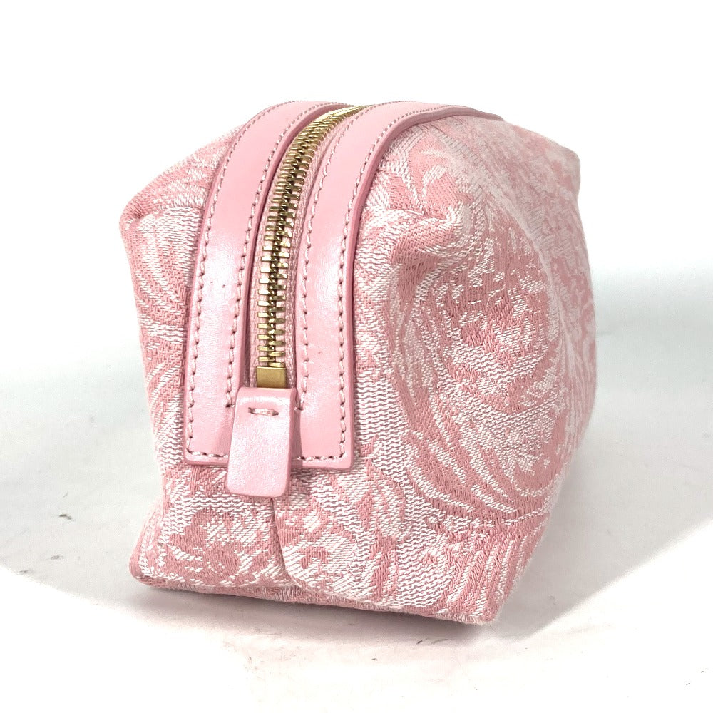 VERSACE Pouch canvas pink logo Women Used Authentic