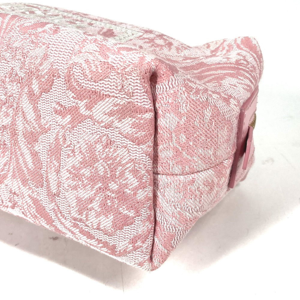 VERSACE Pouch canvas pink logo Women Used Authentic
