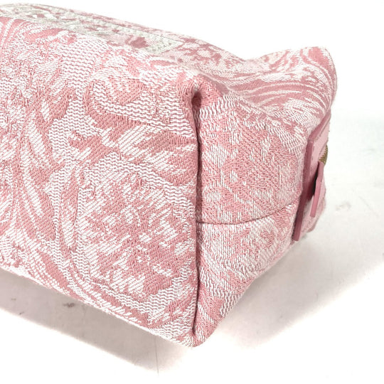 VERSACE Pouch canvas pink logo Women Used Authentic