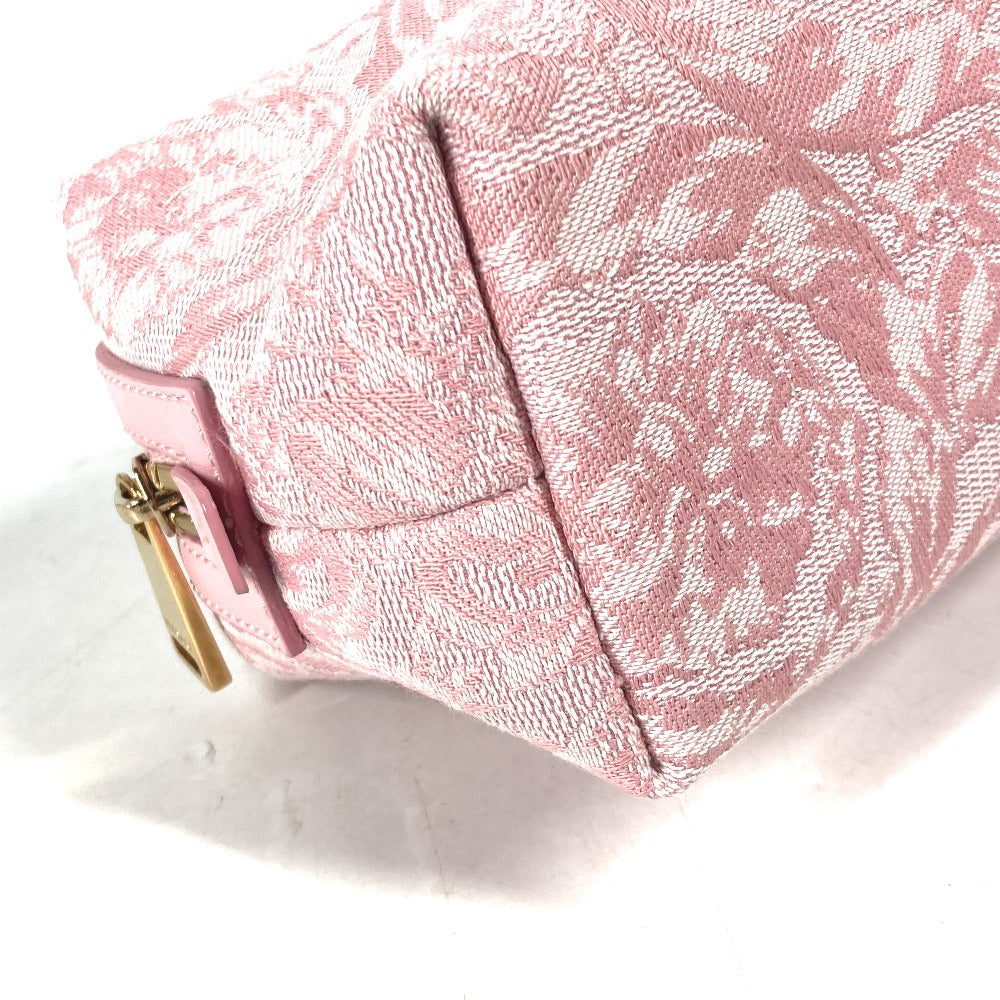 VERSACE Pouch canvas pink logo Women Used Authentic