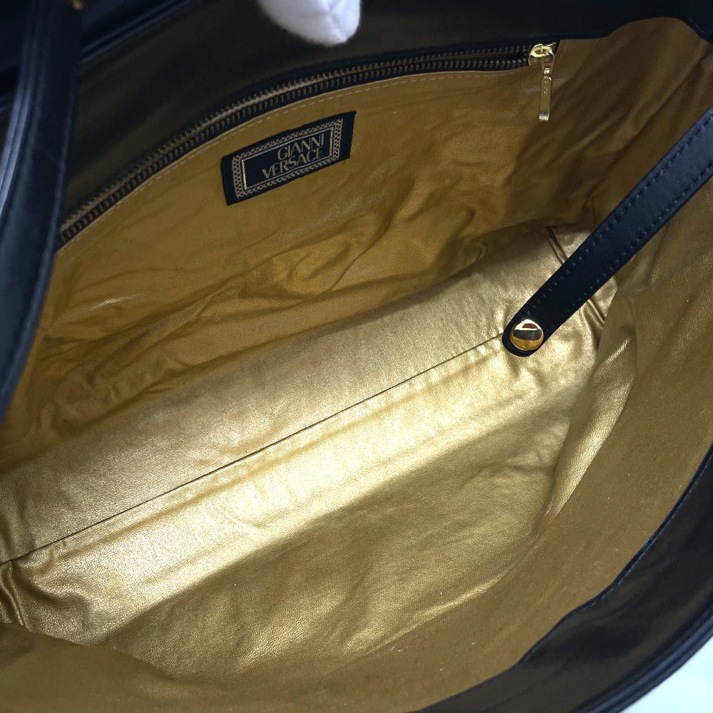 Gianni Versace Shoulder Bag leather black Sunburst Shoulder