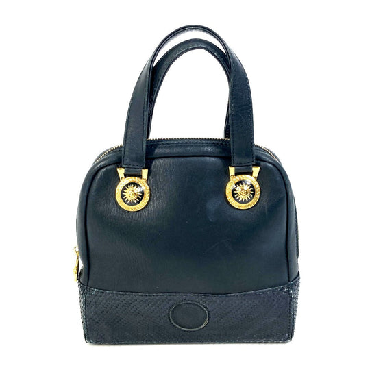 VERSACE Handbag leather black Mini bag Mini bag Women Used Authentic