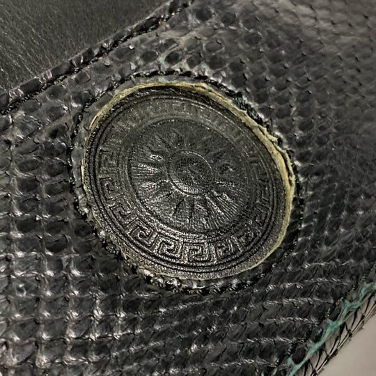 VERSACE Handbag leather black Mini bag Mini bag Women Used Authentic