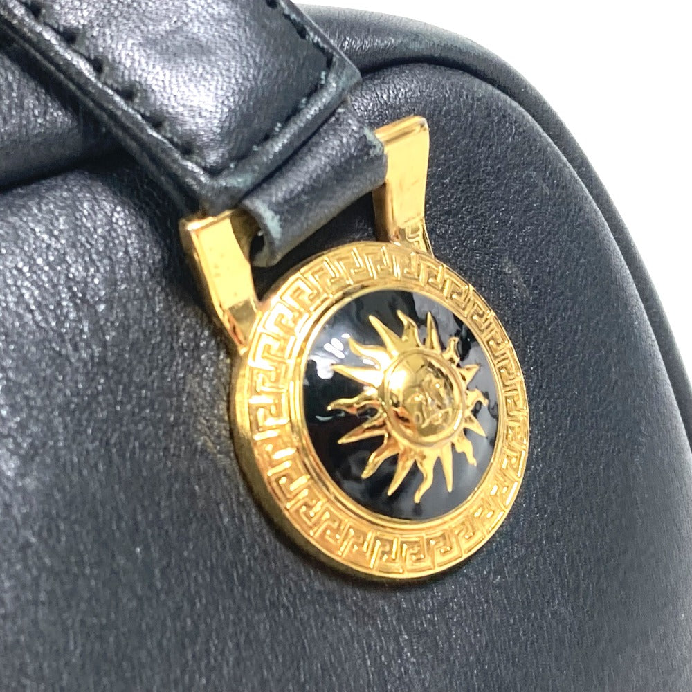 VERSACE Handbag leather black Mini bag Mini bag Women Used Authentic