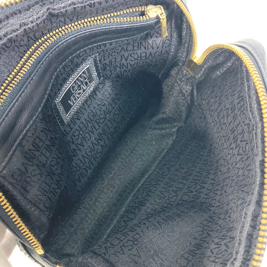 VERSACE Handbag leather black Mini bag Mini bag Women Used Authentic