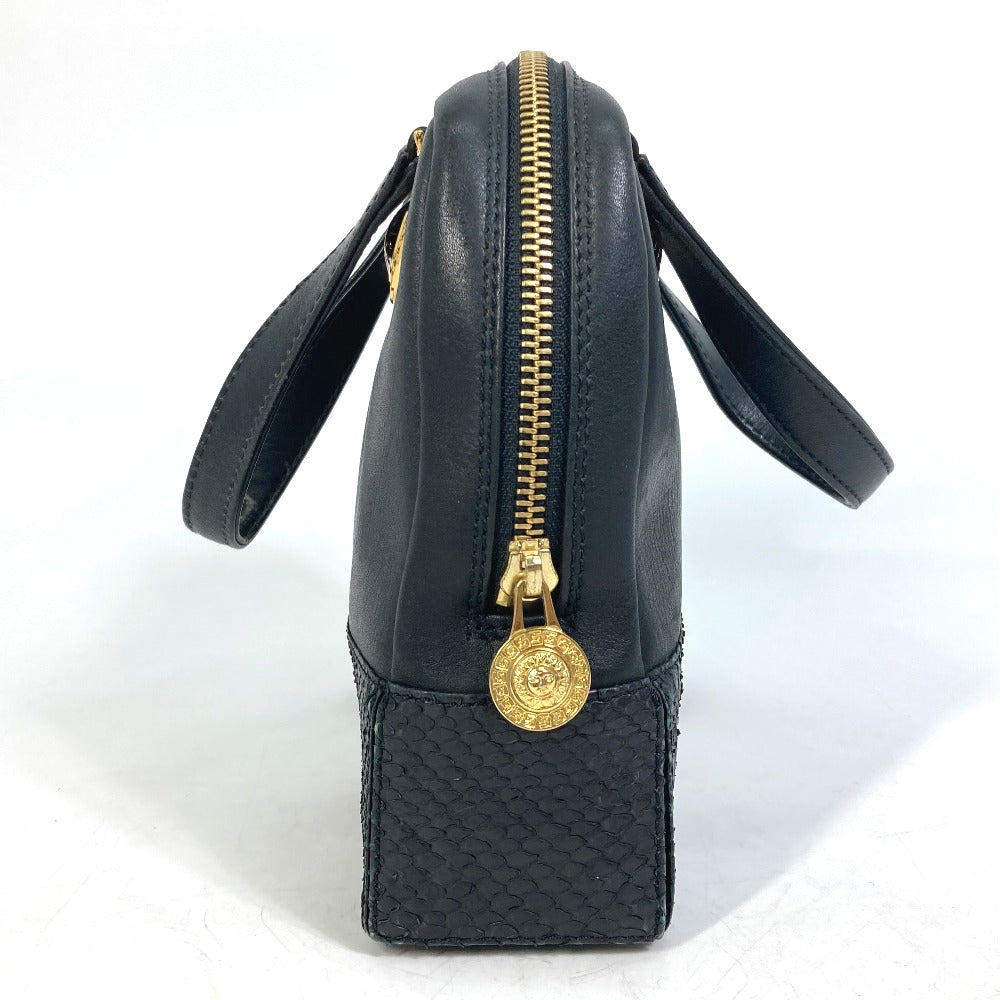 VERSACE Handbag leather black Mini bag Mini bag Women Used Authentic