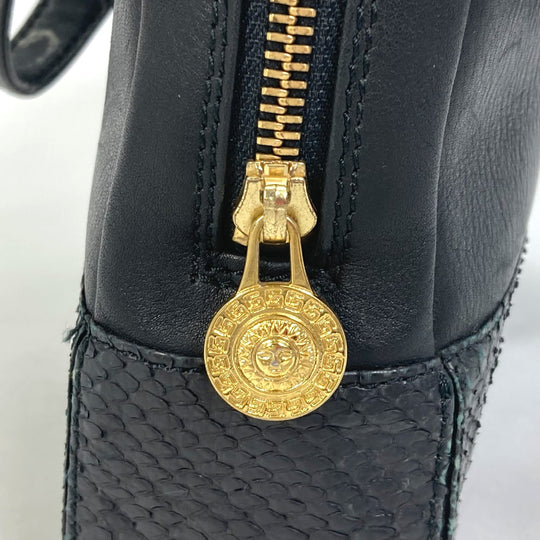 VERSACE Handbag leather black Mini bag Mini bag Women Used Authentic