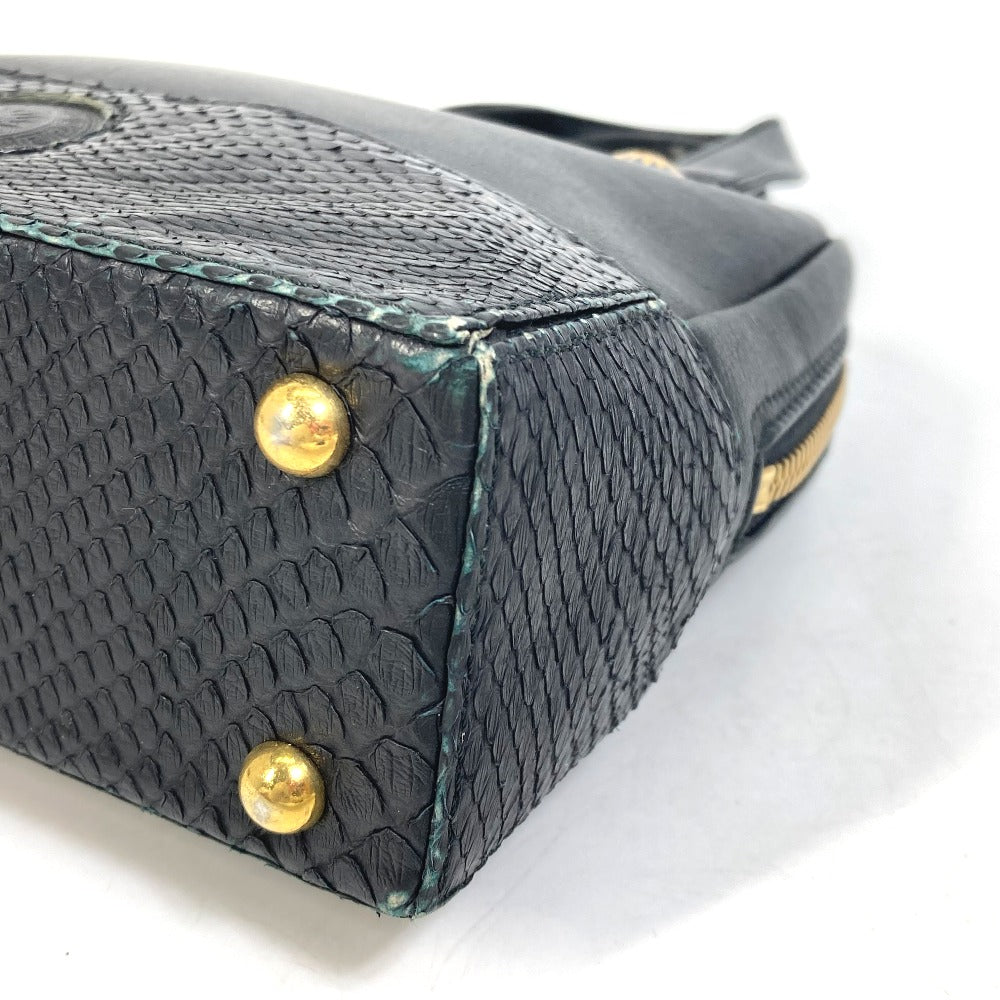 VERSACE Handbag leather black Mini bag Mini bag Women Used Authentic