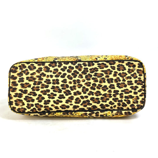 VERSACE Handbag PVC / Leather yellow Shoulder Bag Tote Bag Shoulder bag Leopard leopard print leopard Women Used Authentic