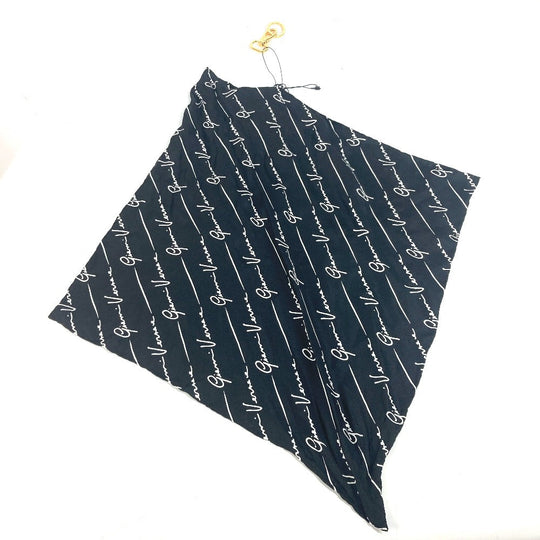 VERSACE key ring silk black Logo scarf included Women Used Authentic