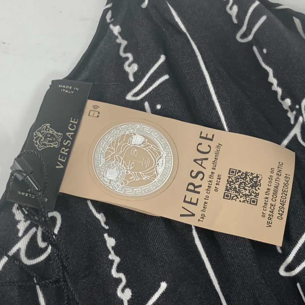 VERSACE key ring silk black Logo scarf included Women Used Authentic