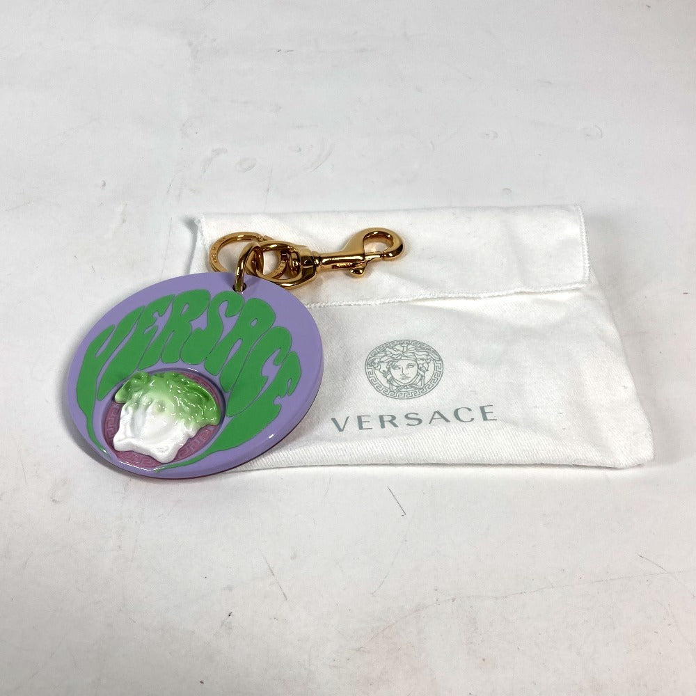 VERSACE key ring plastic purple Medusa logo unisex(Unisex) Used Authentic