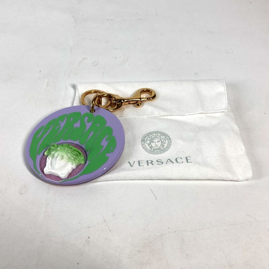 VERSACE key ring plastic purple Medusa logo unisex(Unisex) Used Authentic