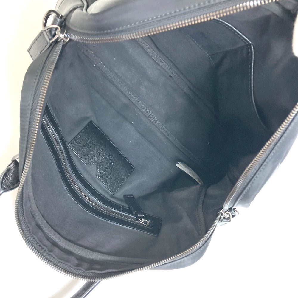 VERSACE Business bag Nylon black logo Shoulder Bag Handbag mens Used Authentic
