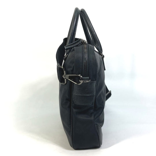VERSACE Business bag Nylon black logo Shoulder Bag Handbag mens Used Authentic