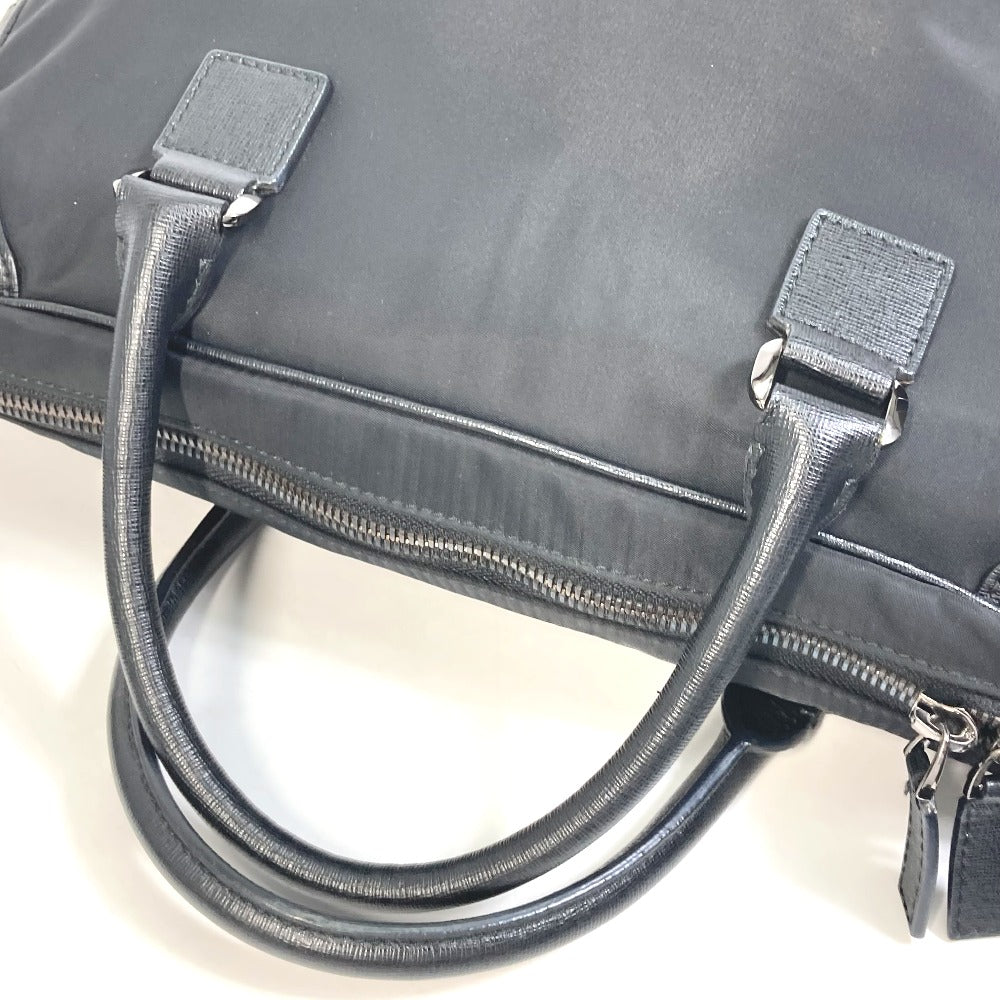 VERSACE Business bag Nylon black logo Shoulder Bag Handbag mens Used Authentic