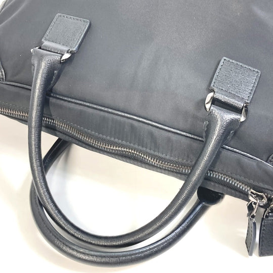 VERSACE Business bag Nylon black logo Shoulder Bag Handbag mens Used Authentic