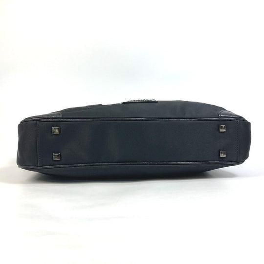 VERSACE Business bag Nylon black logo Shoulder Bag Handbag mens Used Authentic