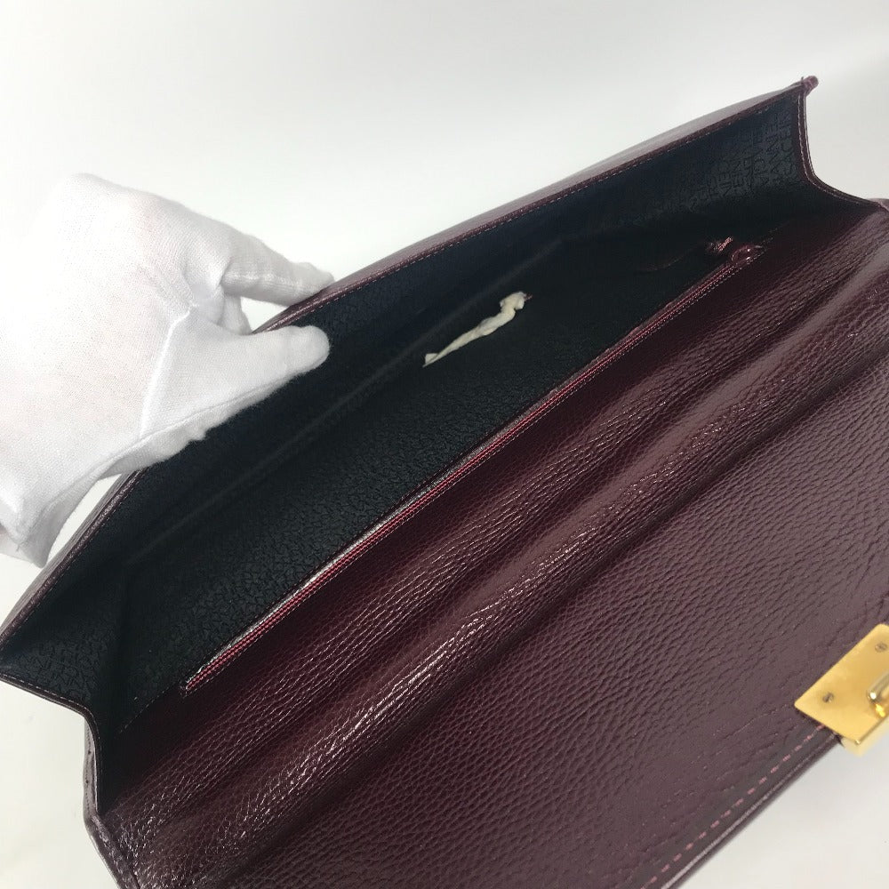 VERSACE Business bag leather wine-red vintage Medusa logo mens Used Authentic