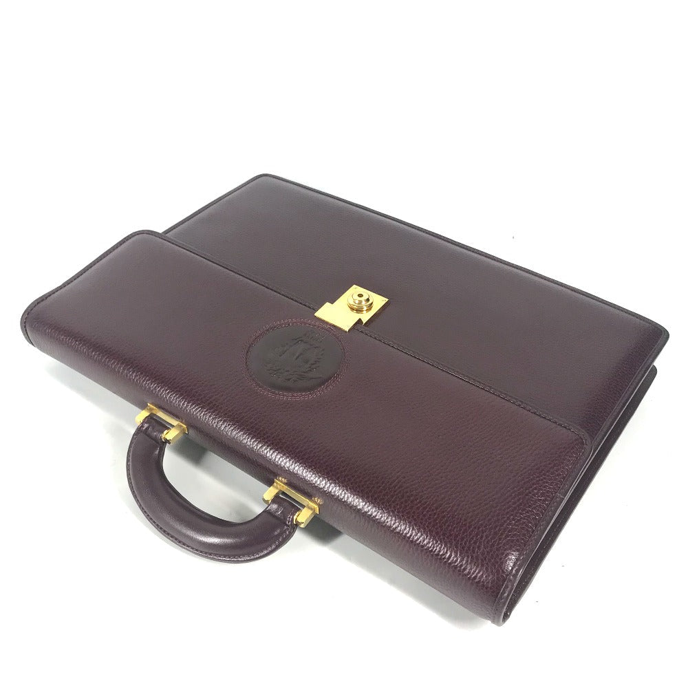 VERSACE Business bag leather wine-red vintage Medusa logo mens Used Authentic
