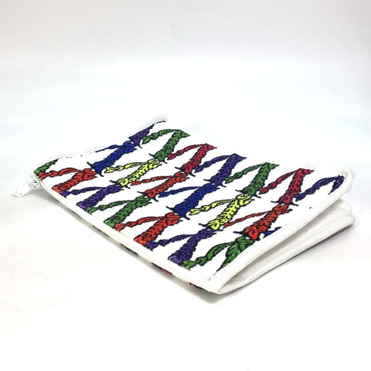 VERSACE Clutch bag pile white Virtus logo Women Used Authentic